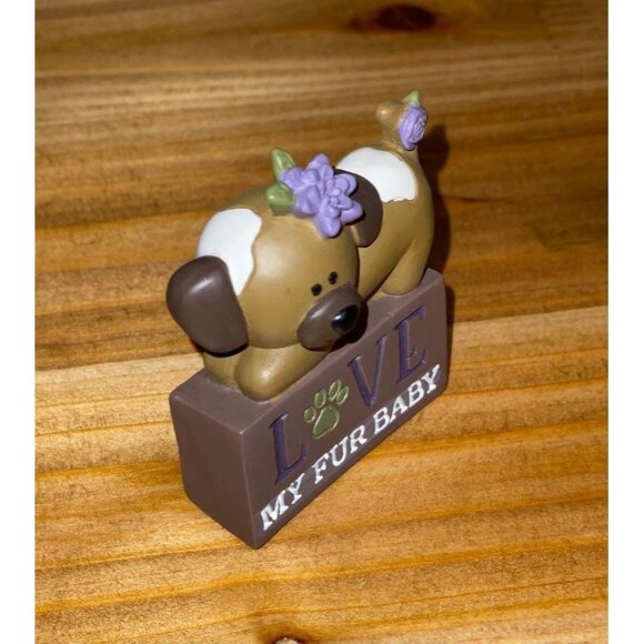 LOVE MY FUR BABY dog figurine Dog decor Dog display Dog lover Valentine gift - Picture 2 of 5